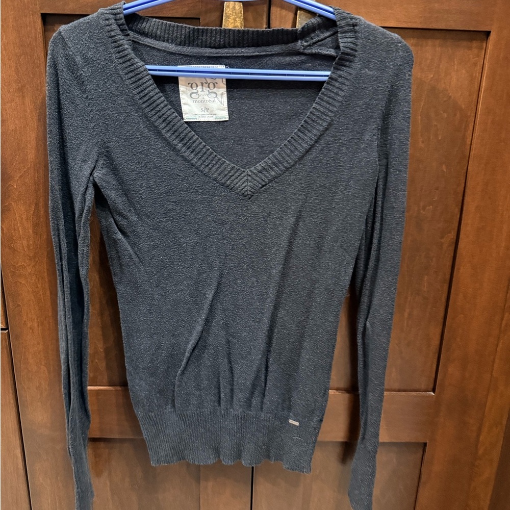 Gray V-Neck Sweater